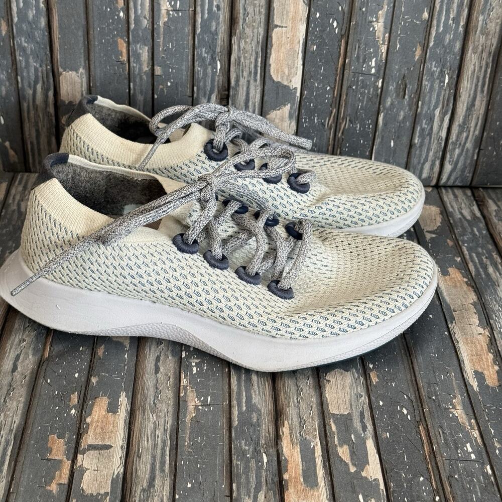 Allbirds Tree Dasher 2 Womens Size 7 White Blue Athletic Running Shoes Sneakers